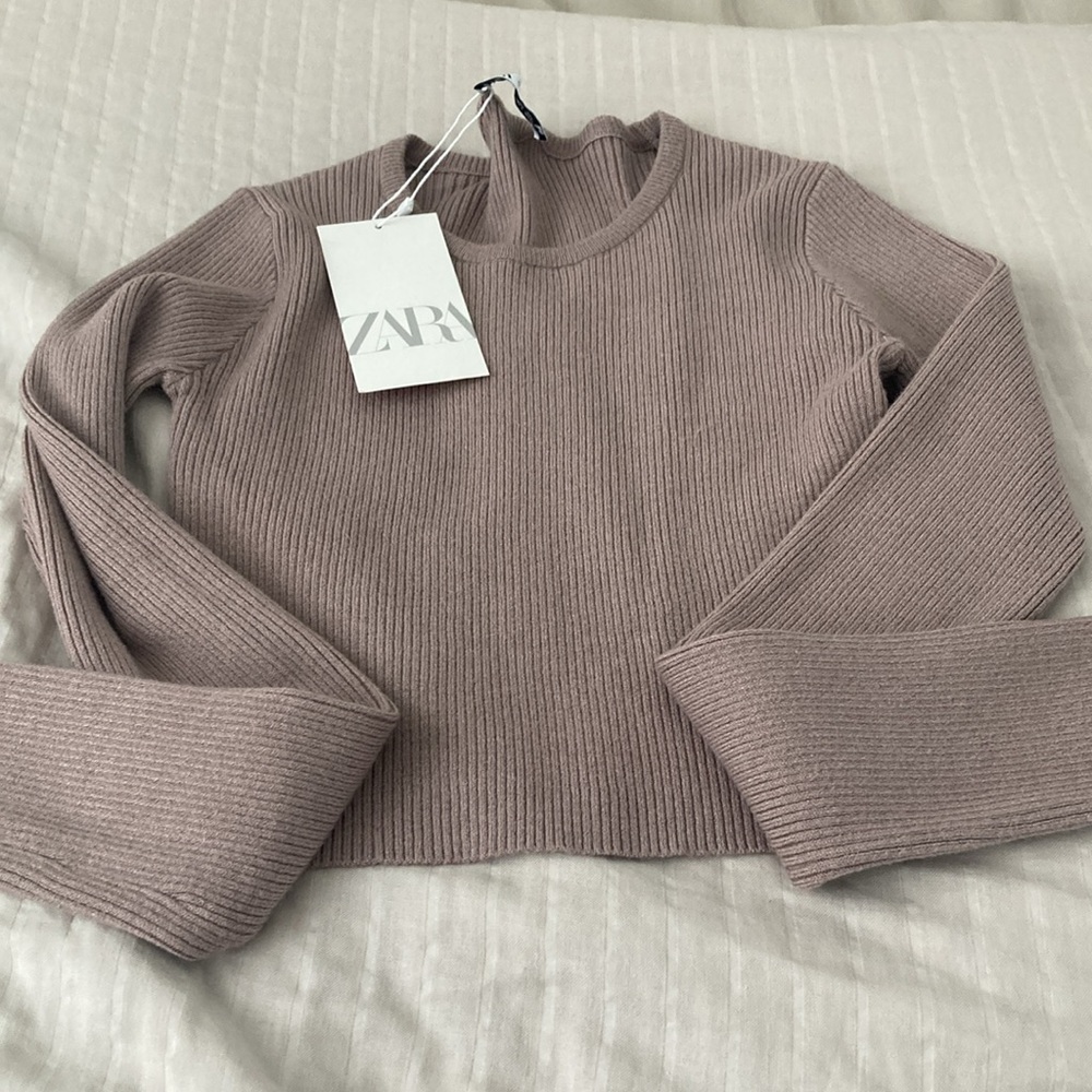 NWT Zara Ribbed Cropped Top Size Medium